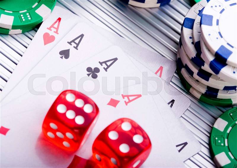 Gambling game, ambient light saturated theme, stock photo