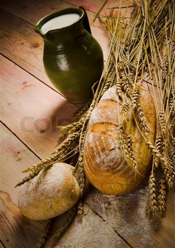 Traditional bread, vivid colors, natural tone, stock photo
