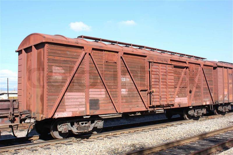 Cargo train shot with diminishing perspective, stock photo