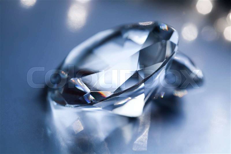 Shiny diamond, bright colorful tone concept, stock photo