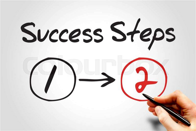 2 Success Steps, business concept, stock photo