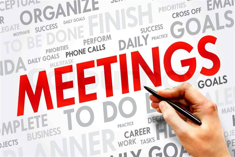 MEETINGS word cloud, business concept, stock photo