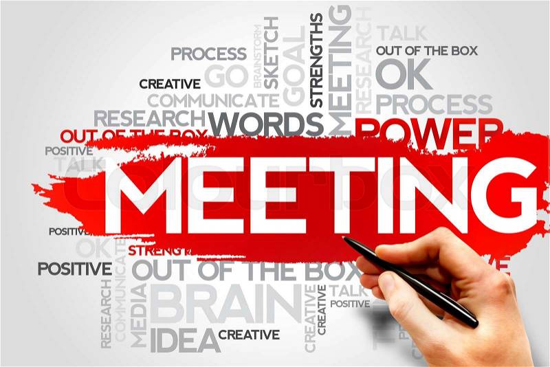 MEETING word cloud, business concept, stock photo
