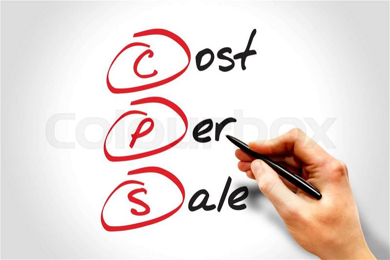 CPS - Cost Per Sale, acronym business concept, stock photo