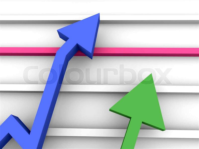 Business Graph with arrow showing profits, stock photo