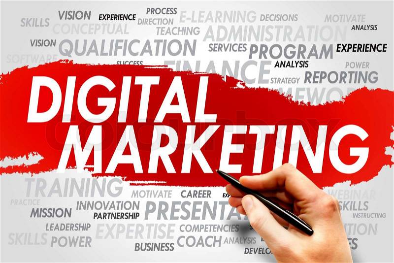 Digital Marketing word cloud, business concept, stock photo