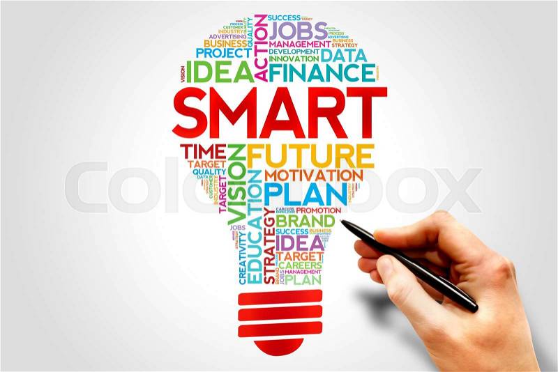 SMART bulb word cloud, business concept, stock photo