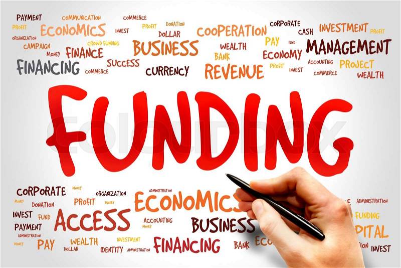 Funding word cloud, business concept, stock photo