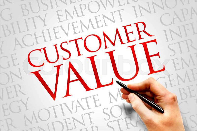 Customer Value word cloud, business concept, stock photo