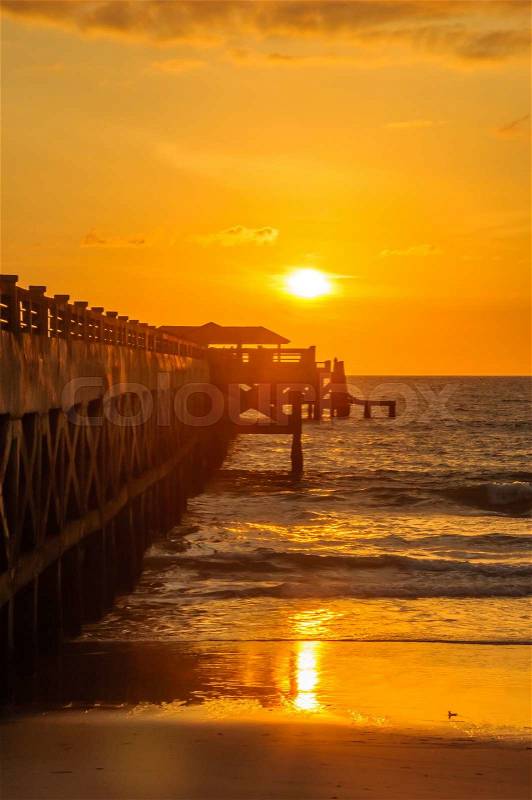 Bridge in amazing sunrise, stock photo