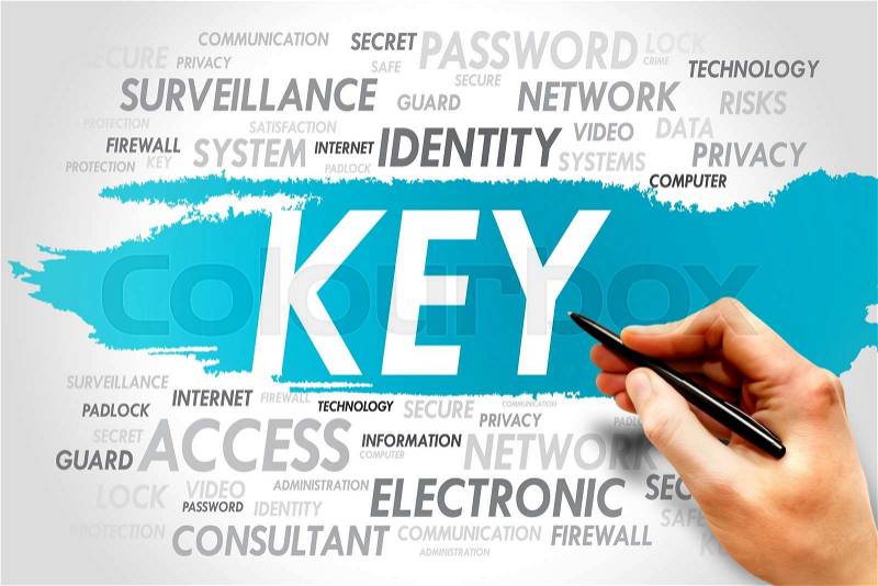 KEY word cloud, security concept, stock photo