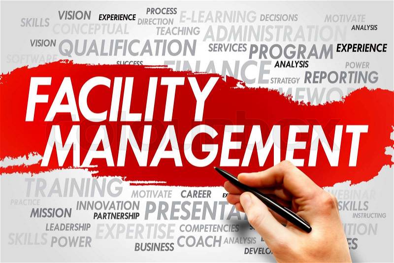 Facility Management word cloud, business concept, stock photo