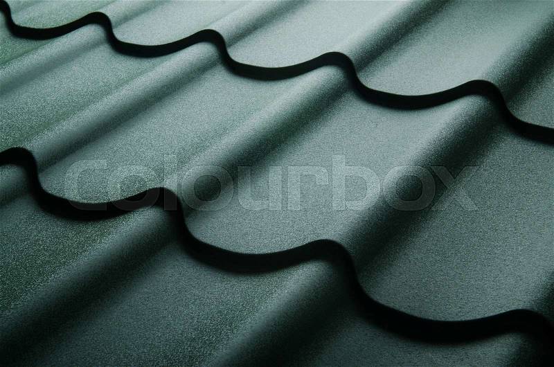 Close up of metal roof tile , stock photo
