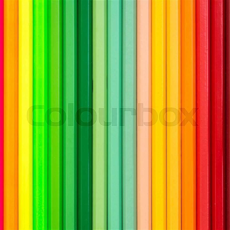 Close up pattern colour pencils texture and background, stock photo