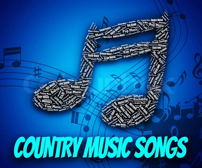 Country Music Songs Indicates Sound Track And Country-And-Western, stock photo
