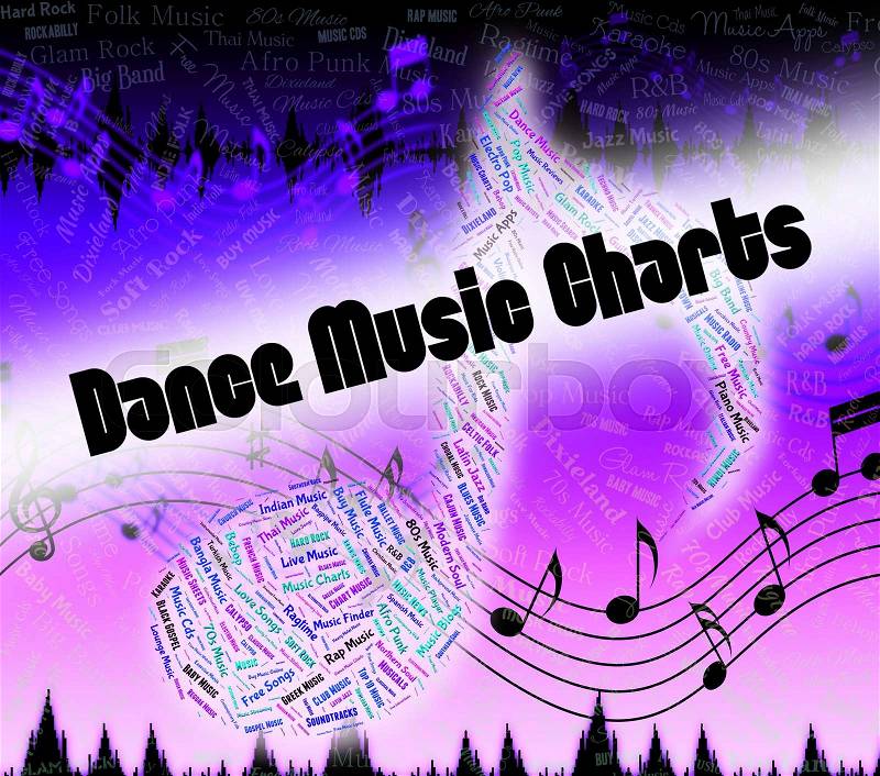 Dance Music Charts Representing Sound Track And Musical, stock photo
