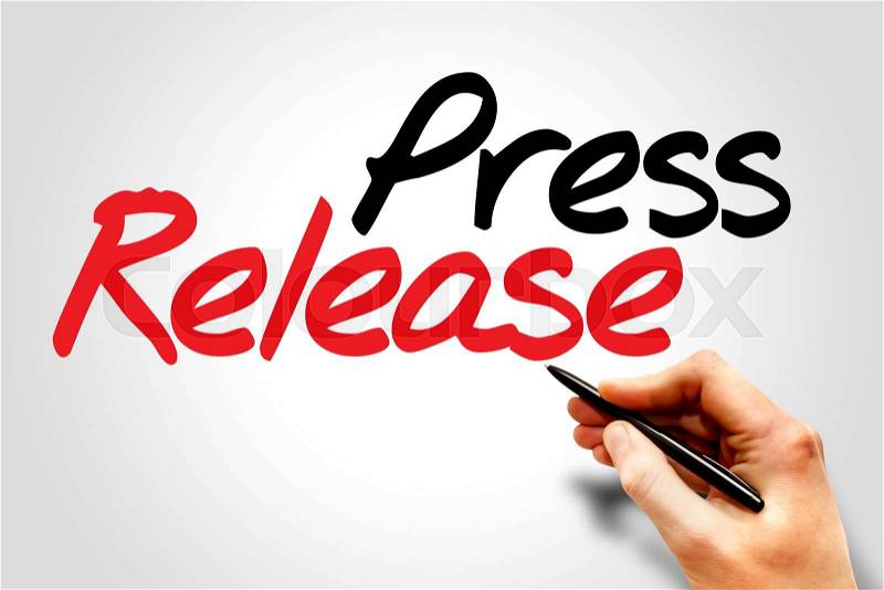 Hand writing Press Release, business concept, stock photo