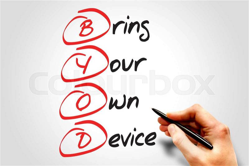 Bring Your Own Device (BYOD), business concept acronym, stock photo