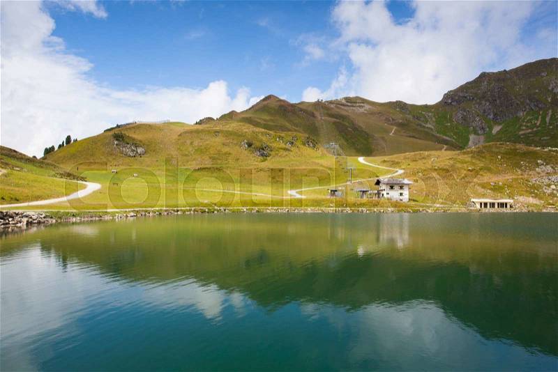 Summer landscape from Obertauern ski resort in Salzburg Land in Austria, stock photo