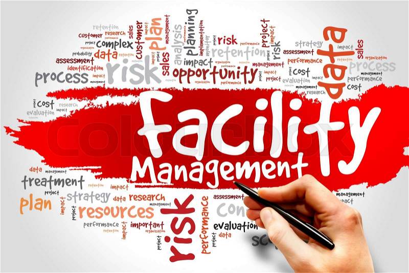 Facility Management word cloud concept, stock photo