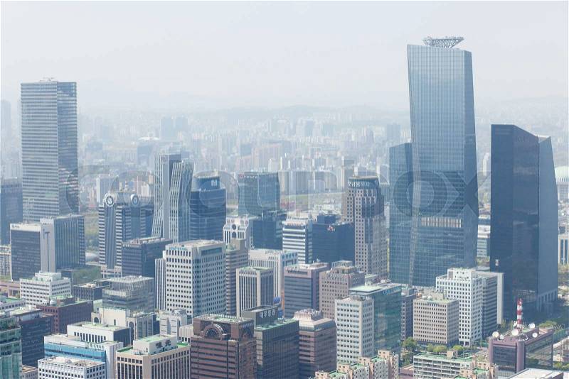 SEOUL, KOREA - APRIL 24, 2015: View of Seoul from 63 Building, Korea, stock photo