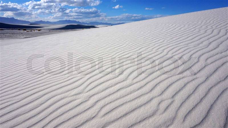 The White Sands desert is located in Tularosa Basin New Mexico. , stock photo