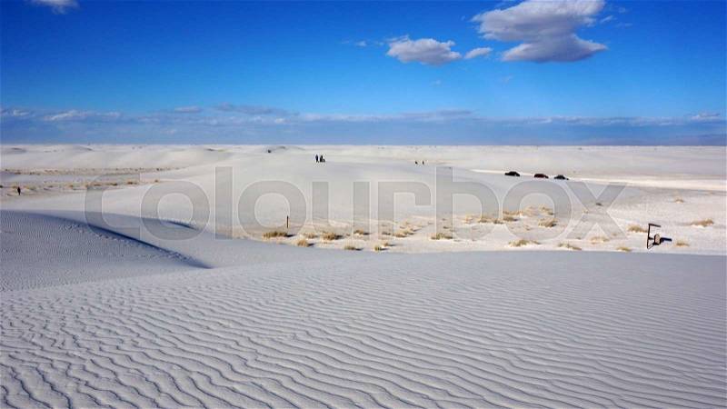 The White Sands desert is located in Tularosa Basin New Mexico, stock photo
