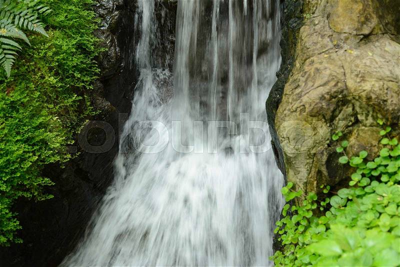 Small waterfall in Hong Kong, stock photo