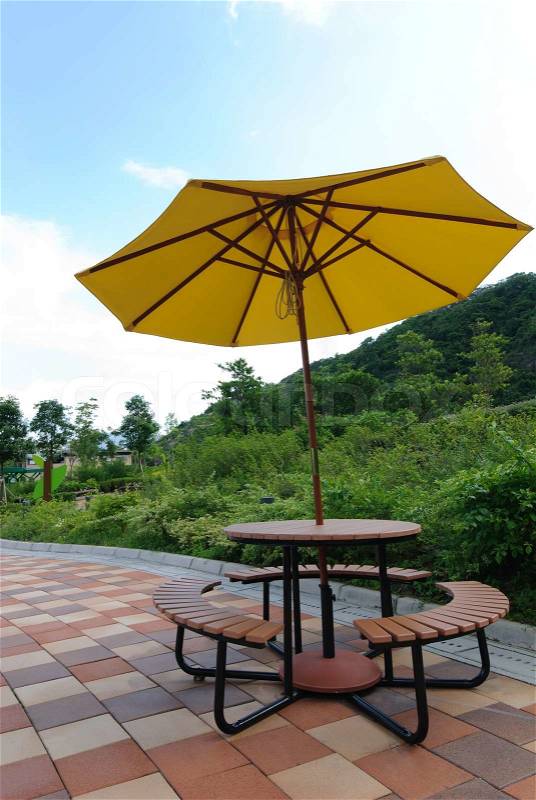 Patio umbrella, stock photo