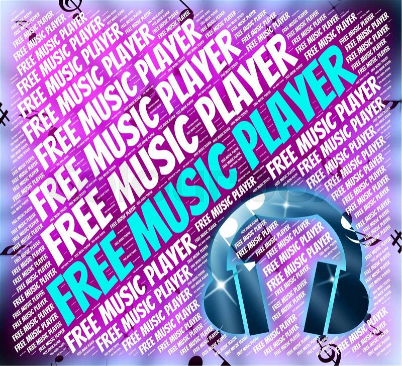 Free Music Player Showing No Cost And Melodies, stock photo