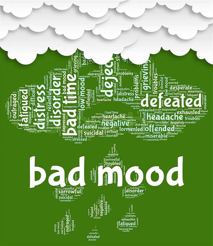 Bad Mood Represents Grief Stricken And Anger, stock photo