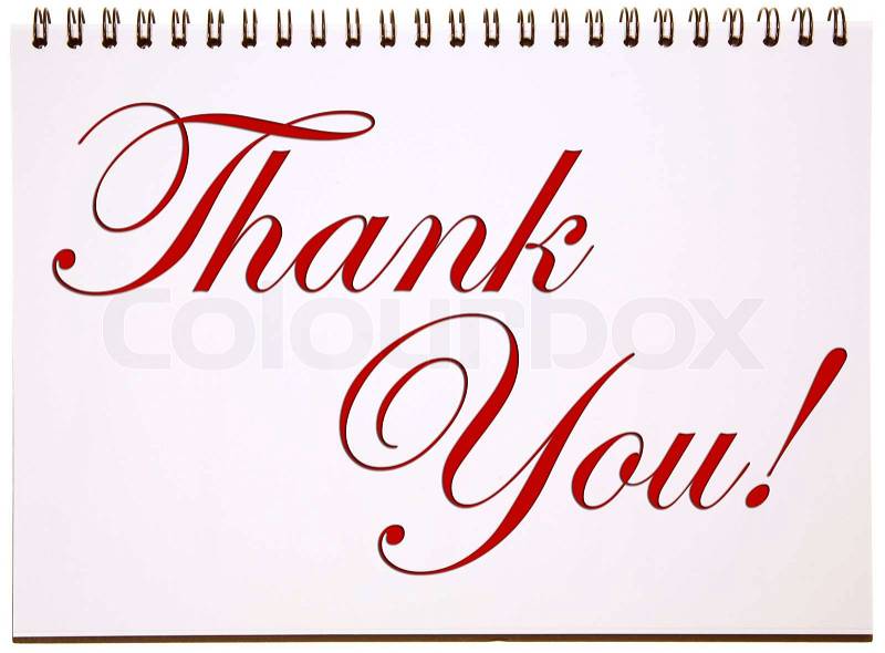 Thank You Sign on Notepad, stock photo