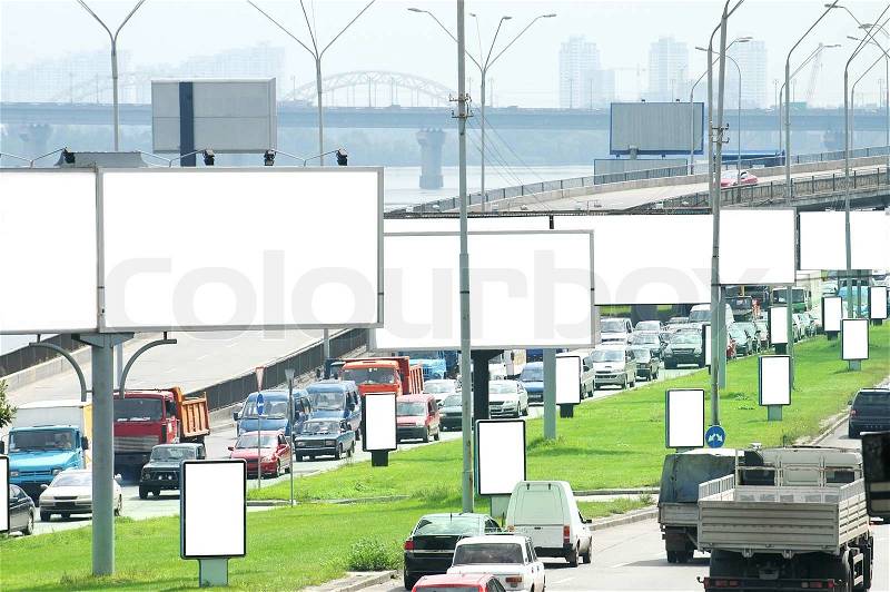 Billboards on Highway, stock photo