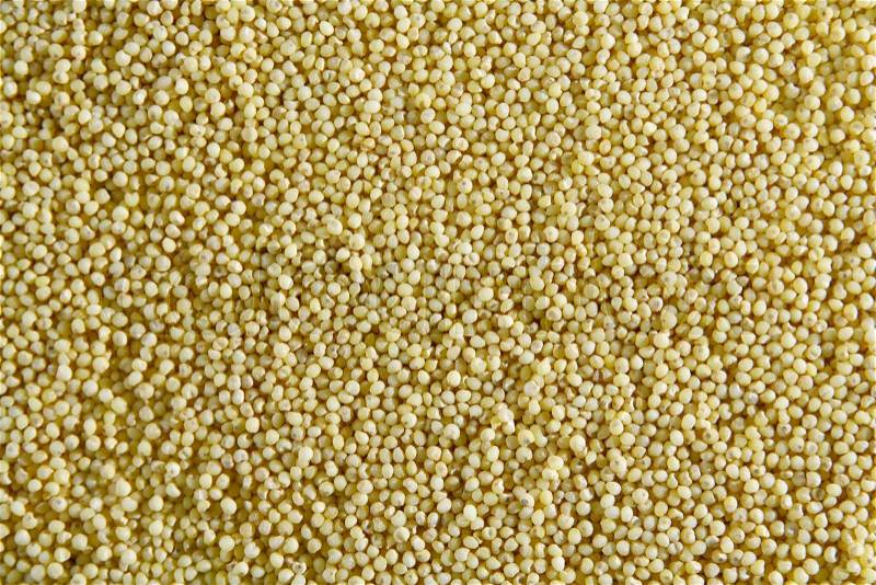 Close-up on abraded millet groats surfase, stock photo