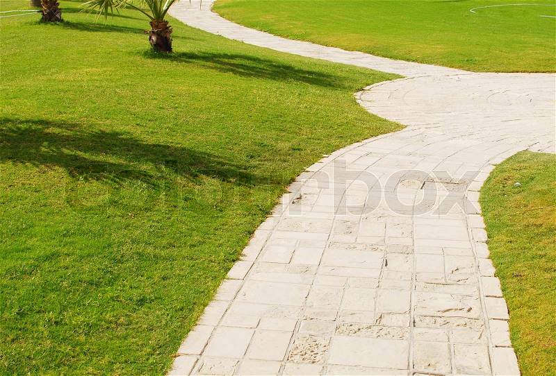 Image of a footpath and lane, stock photo