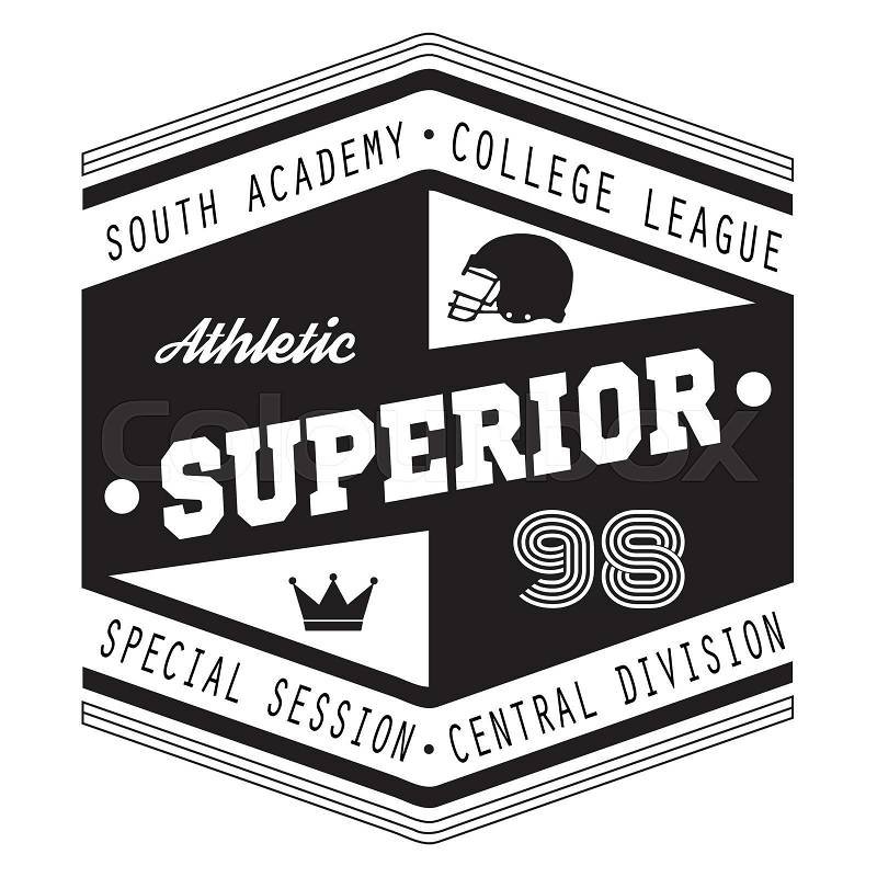 Sport Athletic Superior College Vector Graphics and typography t-shirt design for apparel, vector