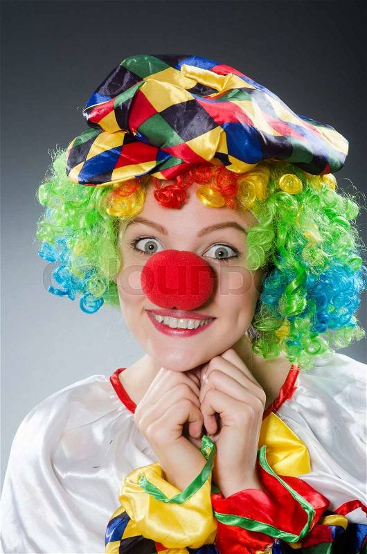Clown in the funny concept, stock photo