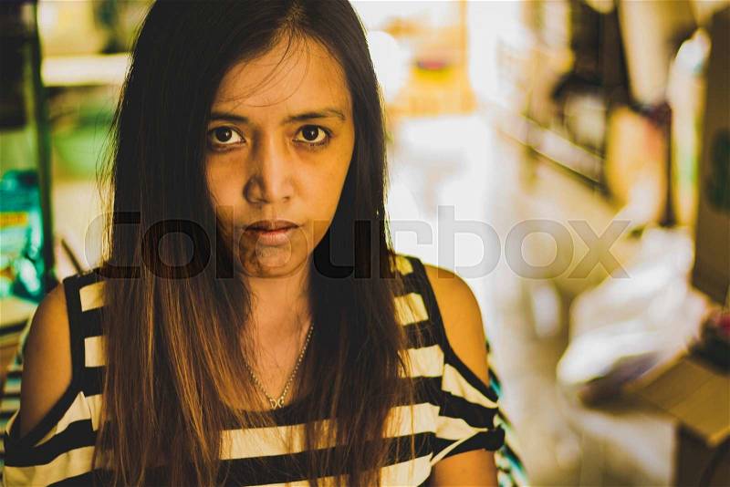 Fearless of asian women - vintage filter effective, stock photo