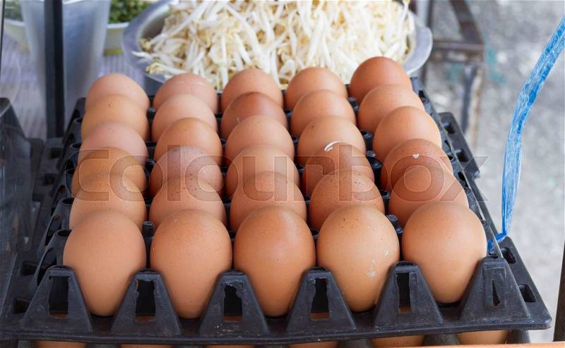 A lot of Eggs in noodle shop, stock photo