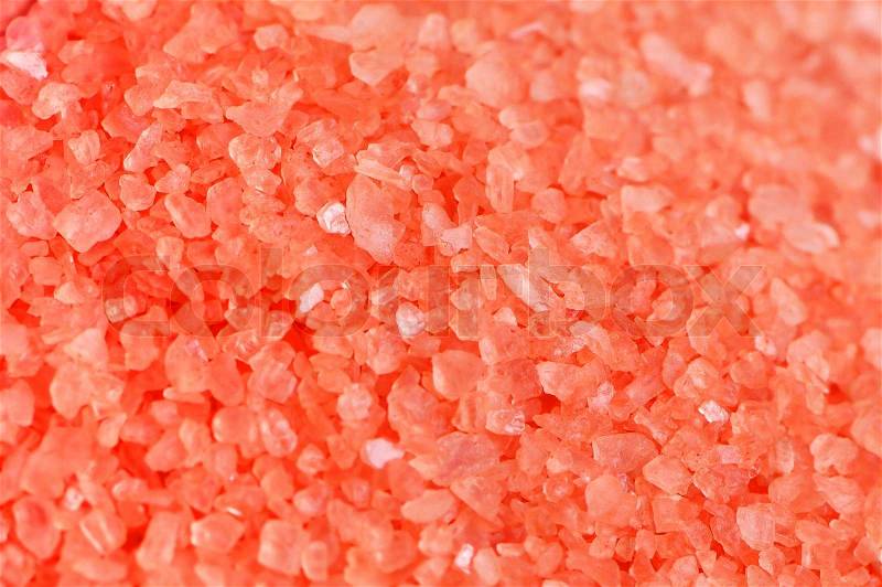 Pink salt macro background, stock photo