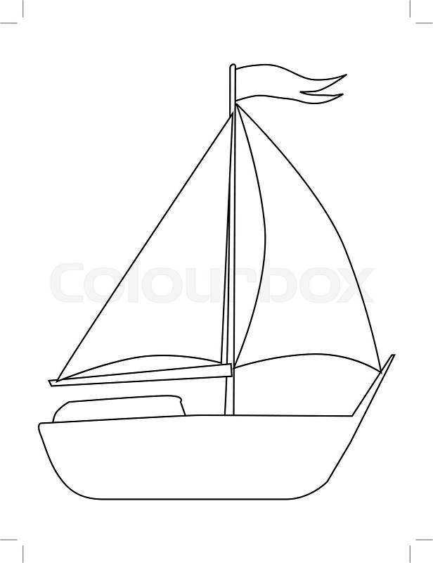 Outline Illustration Of Yacht Side Stock Vector Colourbox