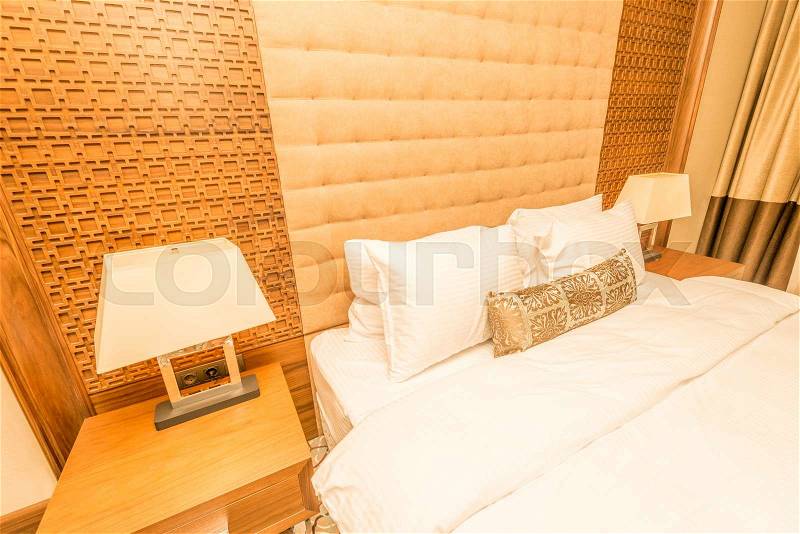 Hotel room with modern interior, stock photo