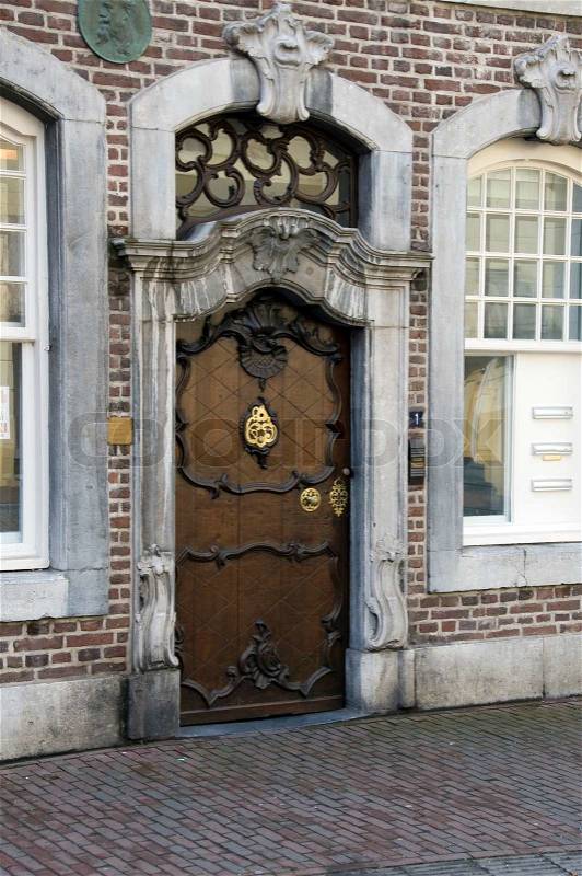 Entrance to the old house, stock photo