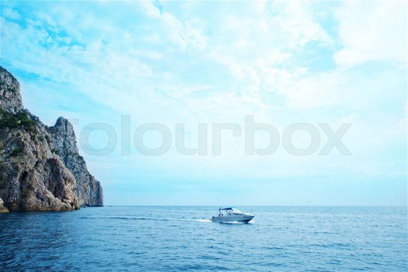 Sea and blue sky in Crimea, sea and sky, stock photo