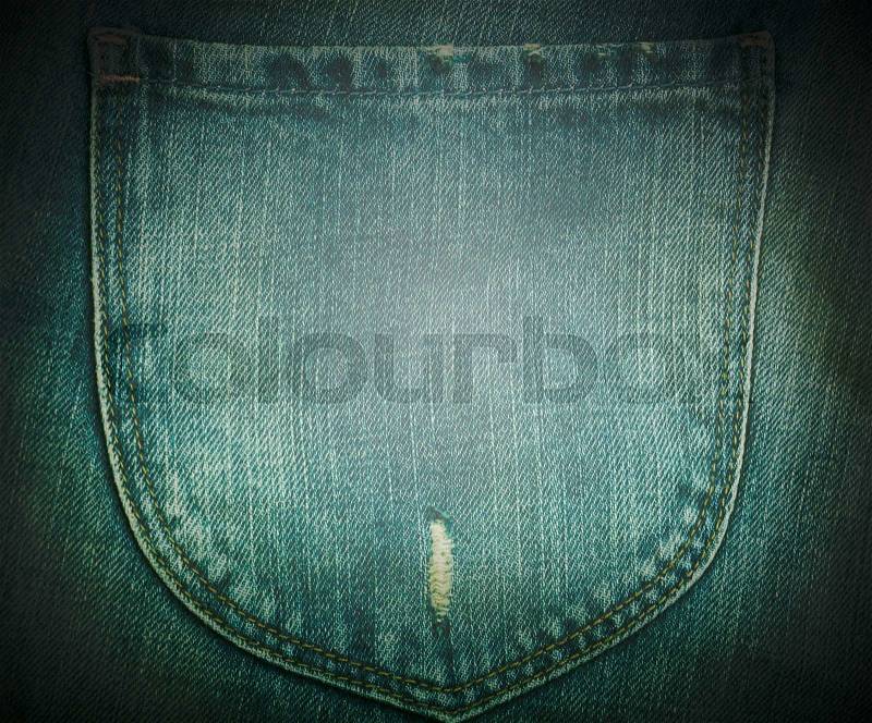 Grunge green jean denim textured background, stock photo