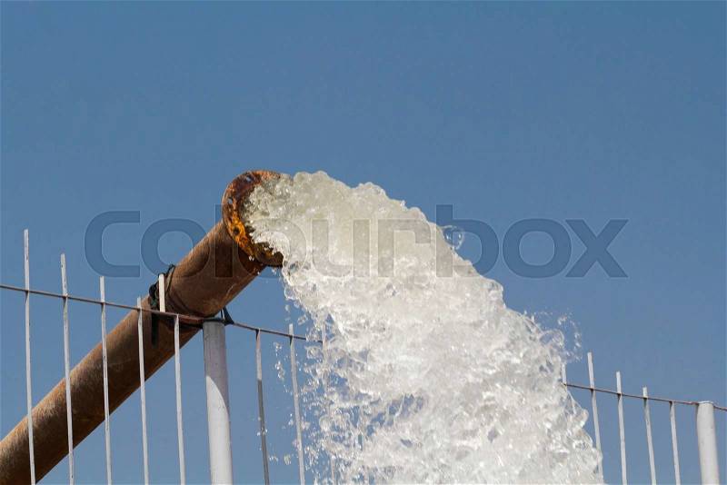 Pump water fill in reservoir , storage before drought in summer, stock photo
