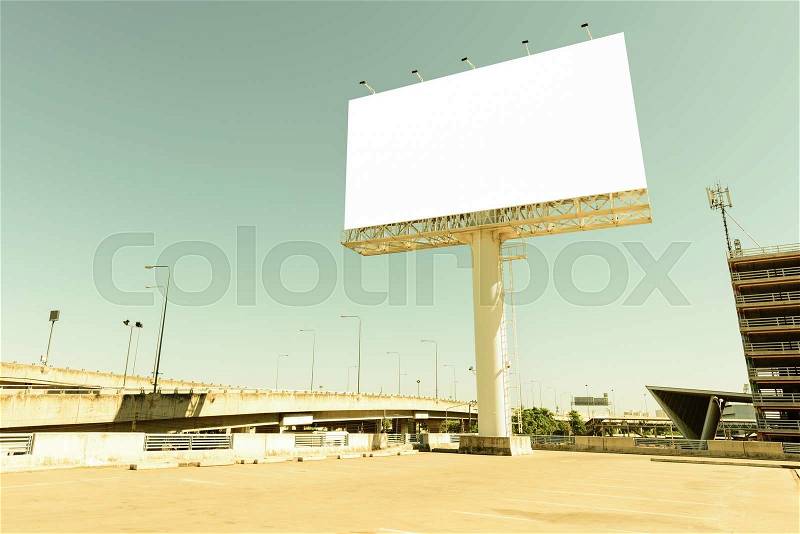 Retro style of blank billboard for advertisement, stock photo