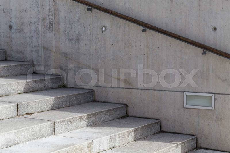 Abstract modern concrete stairs to building - stairway composition, stock photo