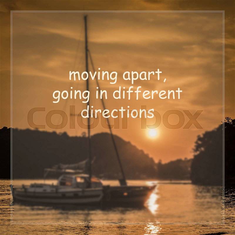 Moving apart, Going in different direction on blurred background, stock photo
