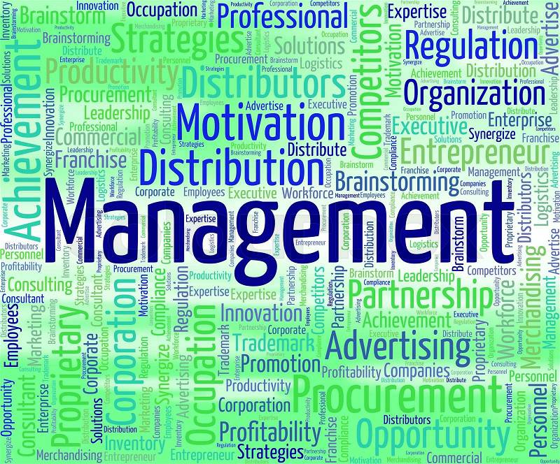 Management Word Indicates Organization Business And Words, stock photo